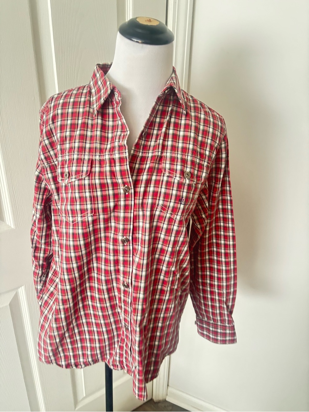 Ralph Lauren Women’s Red Plaid Button-Up Shirt